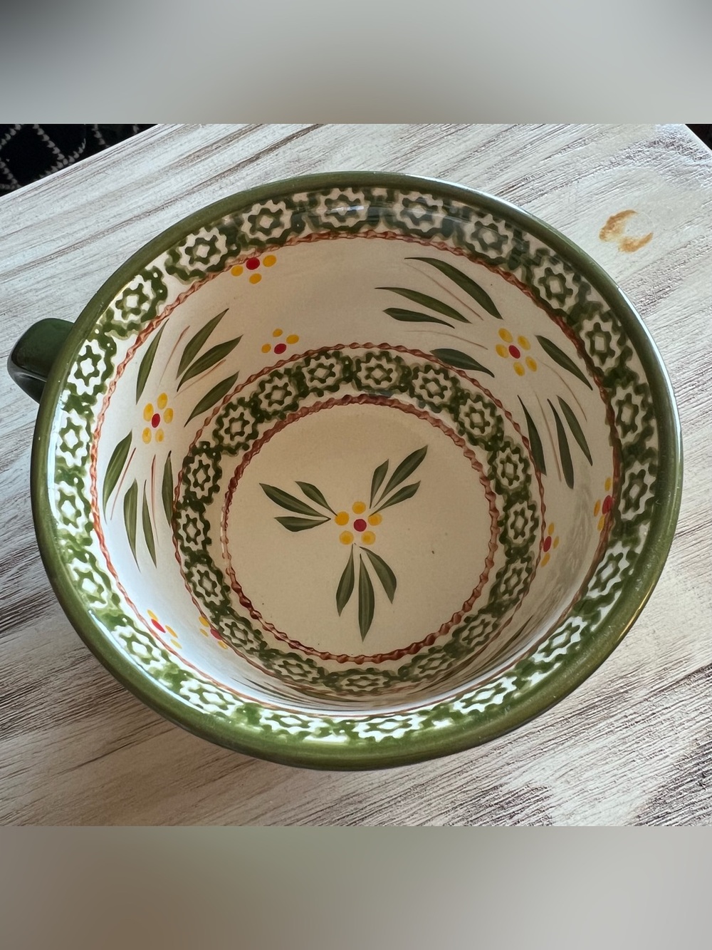 Temp-tations Old World Green Oversized Soup Mug Bowl Spoon Rest Lid Set - Picture 4 of 10